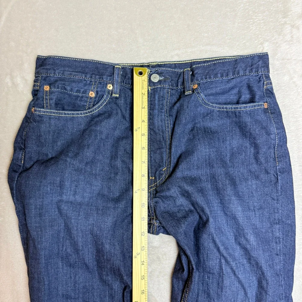 Levi's 514 Straight Fit Jeans Mens 36x30 Blue Dark Wash Denim Classic Preppy EUC